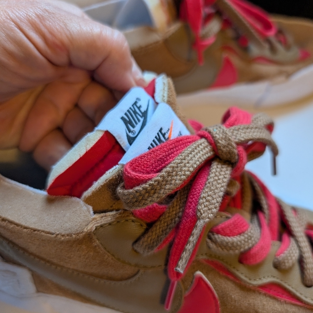 Nike Blazer Low x Sacai 'British Tan size 10 new with defect - Picture 2 of 14